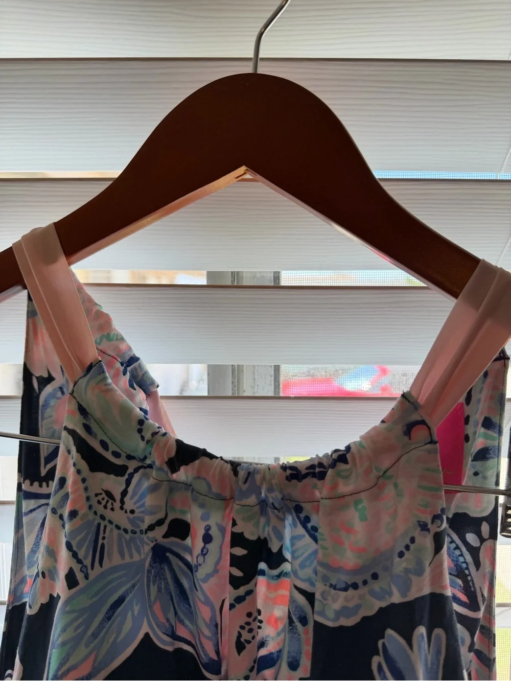 Lilly Pulitzer Navy Floral Halter Maxi Dress with Pastel Accents - Picture 5 of 7